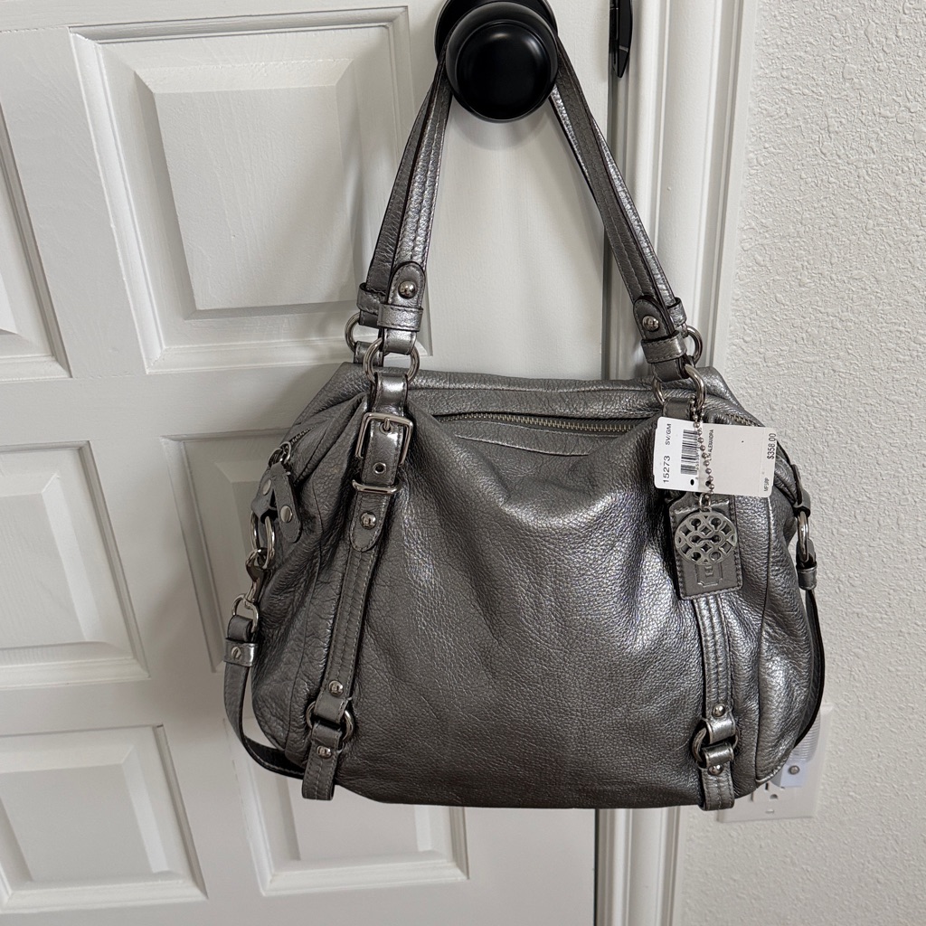 Coach Alexandra Pewter/ Silver Handbag. Can Also Be Worn As A Shoulder Bag. Euc